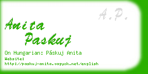 anita paskuj business card