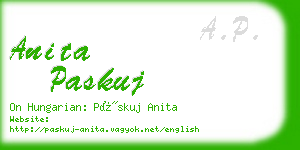 anita paskuj business card